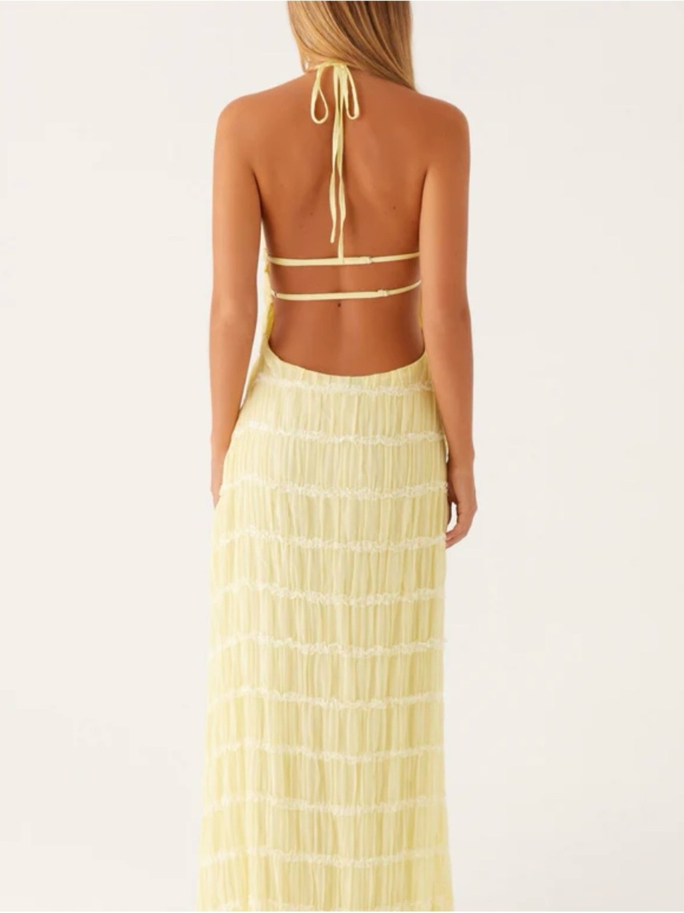 Peppermayo Pale Yellow Halter Maxi Dress - Picture 2 of 2